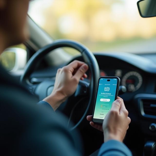 Ein Fahrer nutzt die Via Novus App zur Mautkontrolle